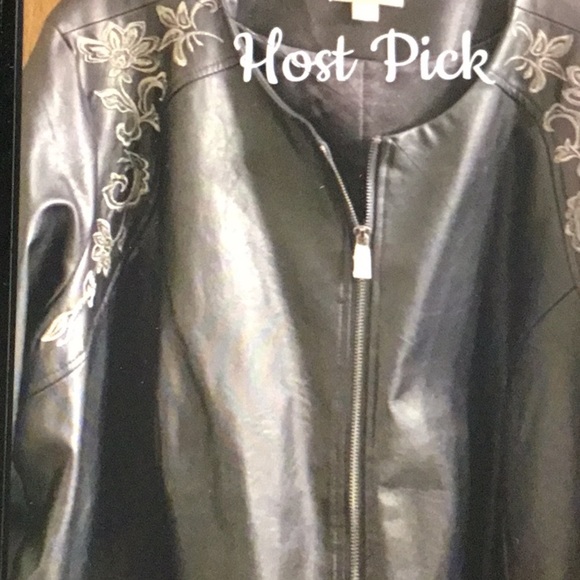 Faux leather jacket SIZE 2X New Without Tags pit to pit 48” Len. 25/26 - Picture 2 of 8